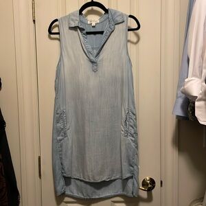 Cloth & Stone denim tencel dress size xs. Gently work, has pockets.